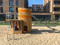 Hafenspielplatz Bremen BHB Kajüte Rutsche Schornstein